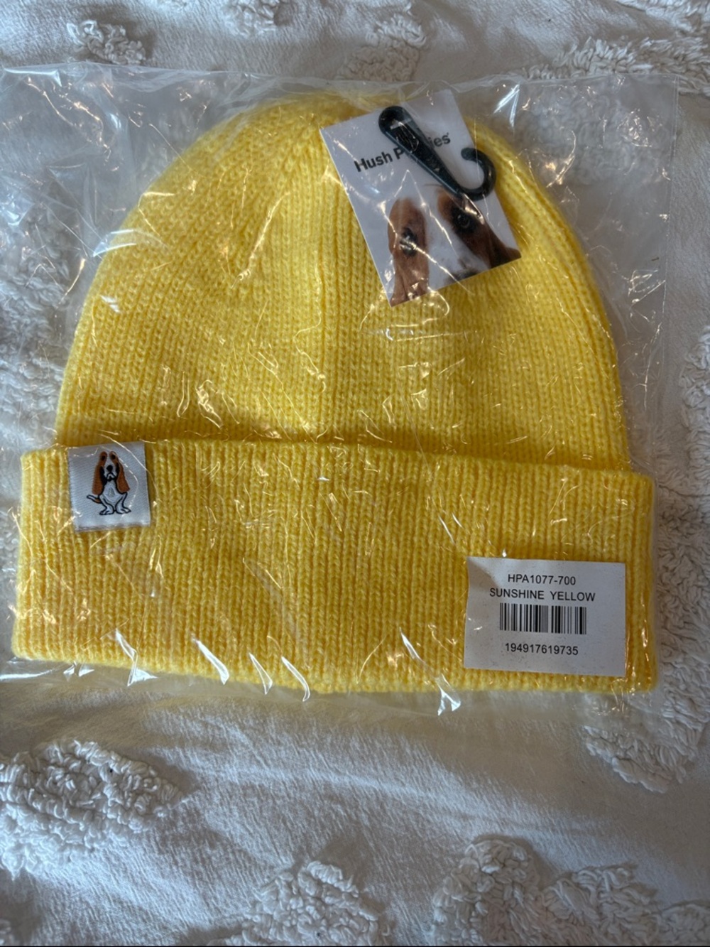 Hush Puppies Kids Sunshine Yellow Ribbed Knit Cuffed Beanie